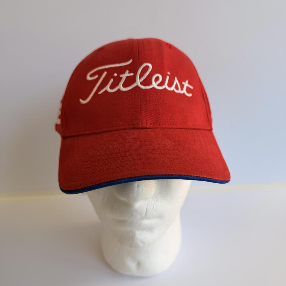 Titleist Hat Cap Strap Back One Size Red New Era FJ Mens Golf Embroidered